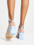 ALDO Miran block heel sandals in light blue patent