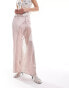 Reclaimed Vintage limited edition spliced maxi slip skirt with lace insert in pink