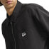 Puma Downtown Relaxed Collared Long Sleeve Full Zip Shirt Mens Black Casual Tops