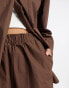 ASOS DESIGN pull on short in chocolate