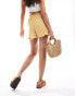 Miss Selfridge gingham frill short in yellow