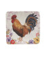 Floral Rooster Set of 4 Canape Plates, 6"