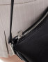 Pull&Bear PU barrel shoulder bag in black