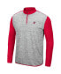 Men's Heather Gray, Red Fresno State Bulldogs Prospect Quarter-Zip Jacket