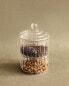 Borosilicate glass double-height jar with lid