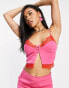 ASYOU contrast lace bust cup cami co-ord in pink