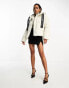 Calvin Klein Jeans logo drawstring short puffer jacket in white