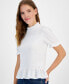 Women's Puff-Sleeve Smocked Top