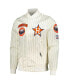 Men's Cream Houston Astros Cooperstown Collection Pinstripe Retro Classic Satin Full-Snap Jacket