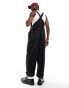 COLLUSION Unisex workwear dungaree in black