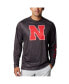 Men's Heather Charcoal Nebraska Huskers PFG Terminal Tackle Omni-Shade Raglan Long Sleeve T-shirt