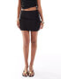 ASOS DESIGN co-ord textured mini skirt with side splits in black