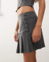 COLLUSION pleated mini skirt with piercing detail co-ord in pinstripe