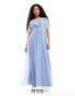 Anaya Petite twist tulle maxi dress in soft blue