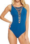 Bleu Rod Beattie Women's Knotty But Nice Lace Down Mio One-Piece Swimsuit Sz.10