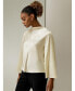 Women's Bell Sleeves Minimalist Silk Top