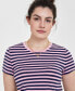 Women's Striped Cap-Sleeve T-Shirt, Created for Macy's