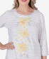 Women's Charleston Striped Embroidered Top