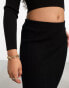 Pieces knitted midi skirt in black