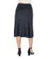 A Line Elastic Waist Knee Length Skirt