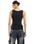 Calvin Klein Jeans archival monologo rib tank in black