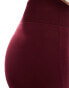 Bershka high waisted sculpting jersey flared trousers in burgundy