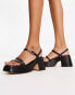 Rule London – Exclusive – Maggie – Riemchen-Plateausandalen in Schwarz