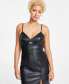 Women's Sleeveless Cutout Faux-Leather Dress, Created for Macy's