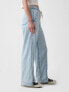 Wide-Leg Denim Pull-On Pants