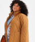 Plus Size Diamond-Quilted Long-Sleeve Coat, Created for Macy's