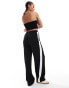 ASOS DESIGN Tall pull on trouser with contrast panel in black