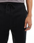 Pull&Bear tailored straight leg trouser in black