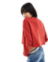 Urban Revivo nashville collegiate cropped sweat in red