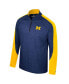 Men's Navy Michigan Wolverines Langmore Raglan Quarter-Zip Top