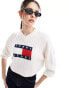 Tommy Jeans flag knit jumper in white