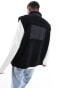 Tommy Jeans mixed media sherpa jacket in black