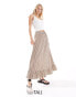 ONLY Tall gingham maxi skirt in brown