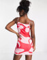 Urban Revivo knitted cami mini dress in pink abstract print