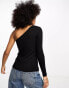 & Other Stories one shoulder top in black