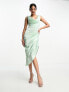 ASOS DESIGN cowl corset draped midi dress in mint