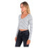 HURLEY Sophie Fitte Long Sleeve V Neck T-Shirt