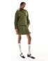 Extro & Vert khaki zip up utility mini skirt co-ord in khaki