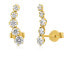 Long gold earrings with zircons 14/255.141/6ZIR