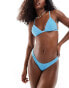 Free Society crinkle high leg bikini bottom in sky blue