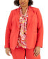 Plus Size Peak-Lapel Two-Button Blazer