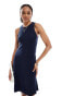 Vero Moda Tall knitted racer swing dress in navy