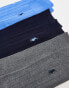 Polo Ralph Lauren 3 pack socks in blue grey navy with logo