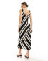 New Look satin midi slip dress in stripe