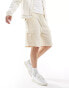 Jack & Jones wide fit linen cargo short in beige