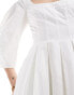 & Other Stories midaxi dress with volume sleeves and corset detail in white